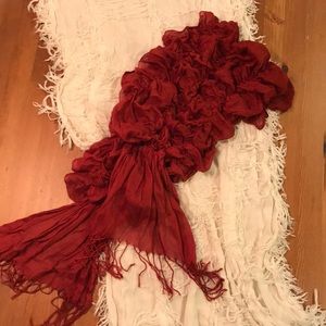 (2) Large Scarves, Bundle (1) White & (1) Rust